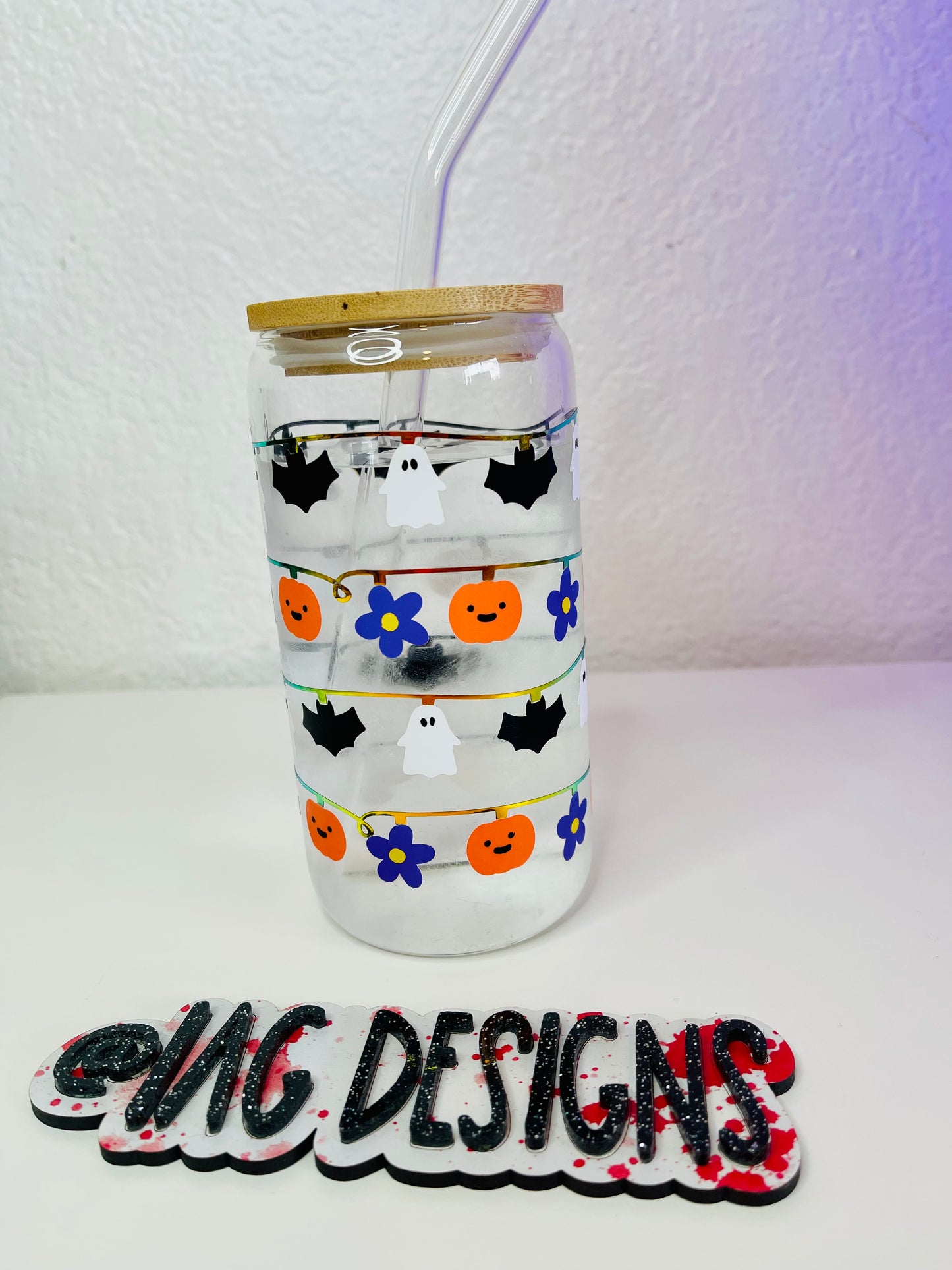Color changing Halloween Glass Can