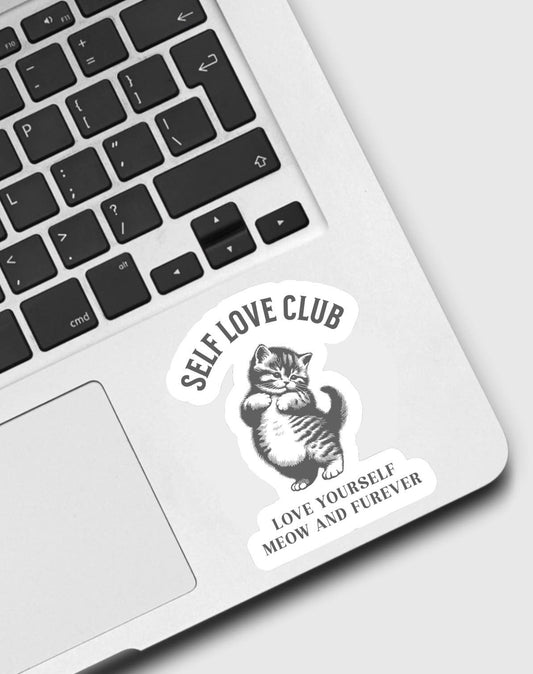 Cat Self Love Club Sticker