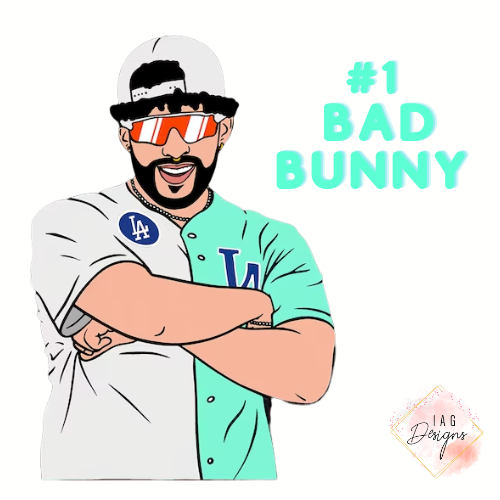 Bad Bunny LA Baseball Beer can glass