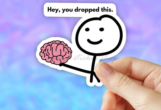 Hey You Dropped This Vinyl sticker, Funny meme sarcastic: 3" (Standard)