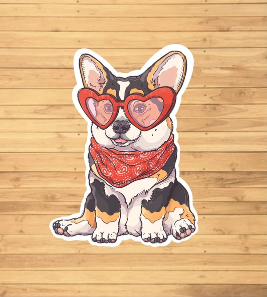Corgi In Sunglasses Sticker