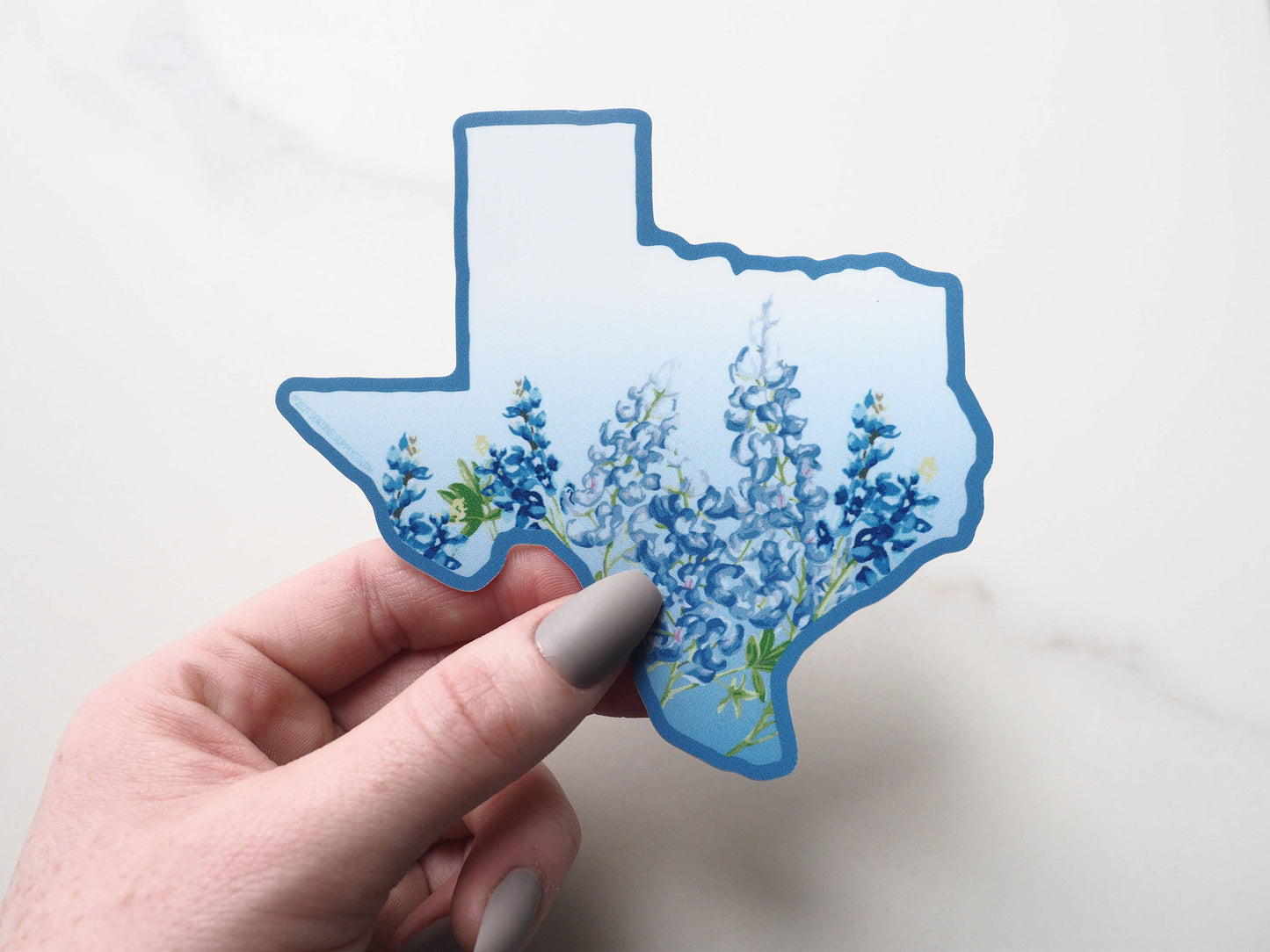 Texas Bluebonnets Decal, Texas Bumper Sticker: Small - 3"
