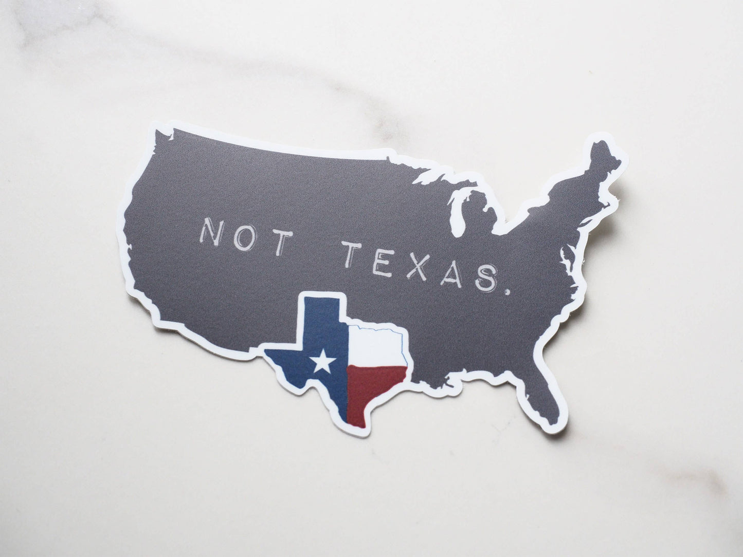 Texas, Not Texas Sticker, Funny TX Decal: 2.75" Laptop Size