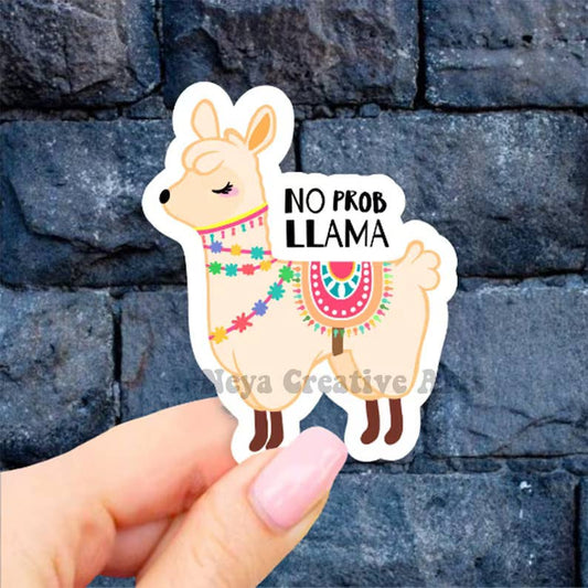 No prob Llama Sticker, Drama Llama, vinyl: 3" (Standard)