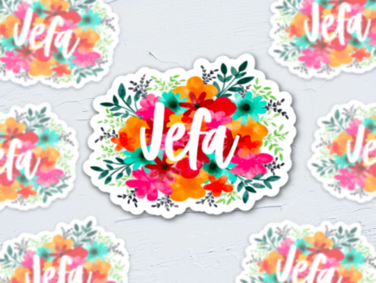 Jefa Floral Waterproof Vinyl Sticker