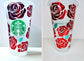 Red Chrome Roses Reusable Venti Cold Cup , Starbucks , Valentines Day Tumbler / Gift for her / Anniversary