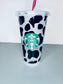 Cow Print  with Cute Cow Starbucks Cold Cup Tumbler ,  Cow Print Cup ,   Aesthetic Cup , Tumbler , Cow Starbucks